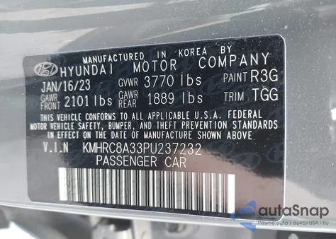 2023 Hyundai Venue Sel из США, поврежденный, VIN KMHRC8A33PU237232